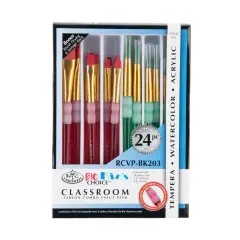 RCVP-BK203 | Big Kid's Choice&trade; 24pc Taklon Flat/Round Brush Classroom Value Pack