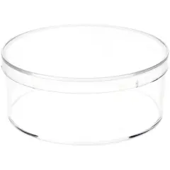 Pioneer Plastics 015C Clear Small Round Plastic Container, 3.3125" W x 1.3125" H