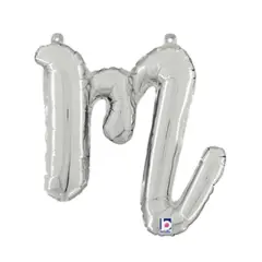 Betallic&reg; 14 Inch Script Letter M Silver Air Fill Only Balloon