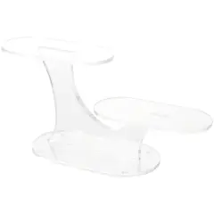 Plymor Clear Acrylic Oval 2-Item Display Riser, 5.375" H x 11.375" W x 4" D