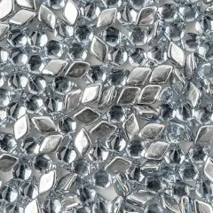 Matubo 2-Hole Czech Glass Backlit Gemduo Beads, 50g Light Sapphire