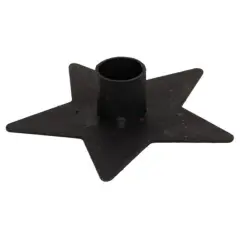 Black Cast Iron Star Candle Holder and Rustic Taper Stand
