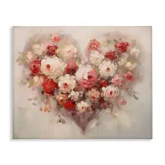 Stupell Industries Valentine Roses Heart Canvas Design by Arlington Prints