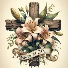 5D Cross Diamond Art Kits for Adults Beginners,DIY Full Round Drill Diamond Painting Kits Religious Cross With Lily Flowers, Paint by Diamonds Dot Gem Art Crystal Easy,Home Wall Decor 13.7X13.7Inch