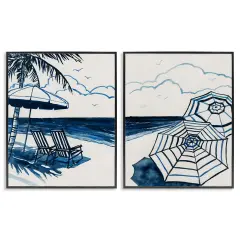 Stupell Industries Tropical Ocean Views 2pc Framed Giclee Set Design by Carol Robinson
