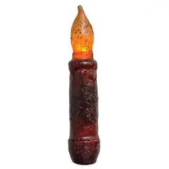 4.5 Inch Burgundy Flameless Taper Candle with Timer LED Battery Operated Home Accent Light