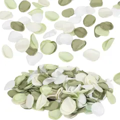 300Pcs Green Flower Petals, Silk Rose Petals Wedding Aisle Scatter Flower Petals for Flower Girl Fake Rose Petals