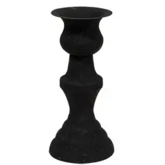 Black Metal Alette Taper Candle Holder and Textured Finish