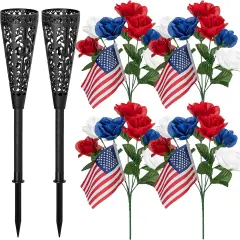 4 Bunches Memorial Day Artificial Flowers