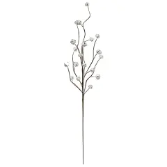 Large White Jingle Bell Pick 28.5 Inch Winter Holiday Stem Decoration