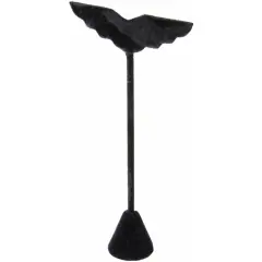 Plymor Black Velvet Wing Shaped, Three Pair Earring Display Stand, 3" W x 1.25" D x 6.75" H