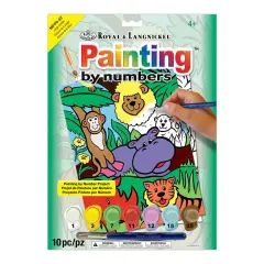 MFP9 | Painting by numbers&trade; Children's 10pc 8.75" x 11.75" Jungle Animals Painting Project
