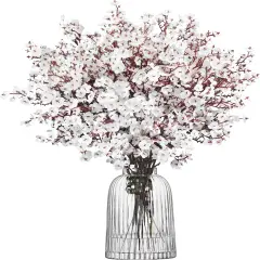 15 Pcs Babys Breath Artificial Flowers Fake Silk White Flowers Faux Gypsophila Bouquet Real Touch Floral for Home Wedding Party Centerpieces DIY D&eacute;cor