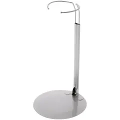 Plymor DSP-90S Silver Adjustable Doll Stand, fits 15, 16, 17, 18, 19, 20, and 21 inch Dolls, Waist is 3" - 4" wide, 8" - 11" around