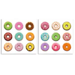 Stupell Industries Bright & Fun Donuts 2pc Wall Plaque Set Design by Marcus Prime