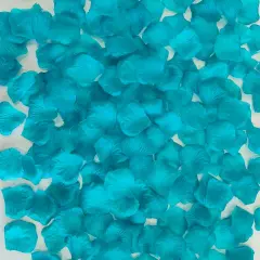 Separated 1500 PCS Artificial Turquoise Blue Rose Petals for Romantic Night ,Faux Turquoise Blue Flower Petals