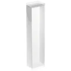 DollSafe Clear Folding Display Box with White Liners and White Elastic Stabilizers for 11-12 inch Fashion Doll, 3" W x 2" D x 12.5" H