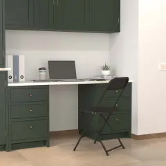 Emma and Oliver Plastic Folding Chair - 4 Pack 650LB Weight Capacity Black