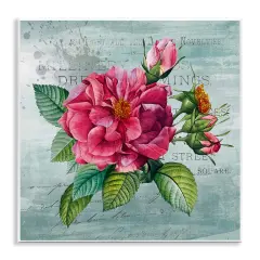 Stupell Industries Pink Garden Flower over Rustic Wall Plaque Design by Susan Arnot