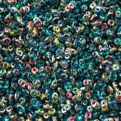 Matubo 2-Hole Czech Glass Vitrail Superduo Beads, 100g Aquamarine