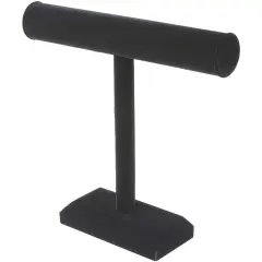 Plymor Black Velvet T-Bar Necklace Display Stand, 12" W x 12" H