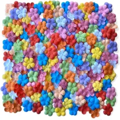 200 Pcs Handmade Mulberry Paper Stephania Venosa Flowers Petals 15x15 mm Scrapbooking Wedding DIY Craft Supplies Card Artificial Flowers