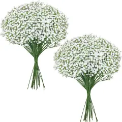 Babys Breath Artificial Flowers - 20PCS Real Touch White Gypsophila Bouquets for Floral Decoration, Wedding, Home, Party, and Garden