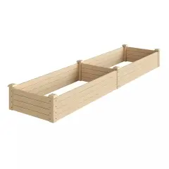Raised Garden Bed 8 x 2 ft Wood Planter Box, Elevated Flower Bed, Open Bottom