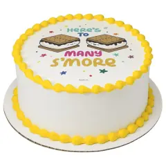 Here&rsquo;s to Many S&rsquo;more Edible Cake Topper Image 7.5" Round