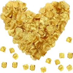 300PCS Fake Rose Petals Gold Silk