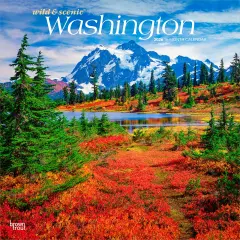 Washington Wild & Scenic | 2026 12 x 24 Inch (Hanging) Monthly Square Wall Calendar | Plastic-Free