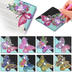 8 Pcs Diamond Painting Bookmark Kit Butterfly