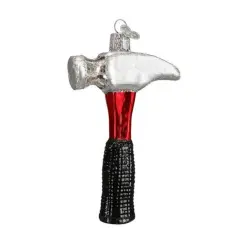 Old World Christmas 4.5 Inch Claw Hammer Christmas Tree Ornament , Ornament Tools Red