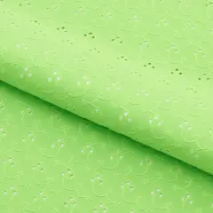 1 Yard Eyelet Jacquard Stretch Fabric 4-Way Floral Polyester Spandex for Dance & Swimwear 53&Prime; Width Lime