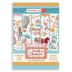 Stamperia A5 Washi Pad 8/Pkg-Candy Christmas