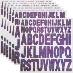 2 Inch+1 Inch Purple Alphabet Sticker