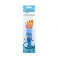 RCC 214 | Crafter's Choice&trade; 4pc Golden Taklon Angular Brush Set