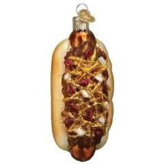 Old World Christmas 4.0 Inch Chili Cheese Dog Christmas Tree Ornament , Ornament Coney Brown
