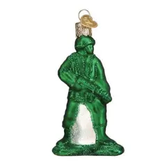 Old World Christmas 3.5 Inch Army Man Toy Christmas Tree Ornament , Christmas Decor Soldiers Play Battle Green