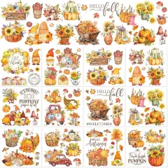 12 Sheet Thanksgiving Fall Rub on Transfers