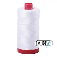 2024 White Aurifil Cotton 12 WT Large Spool