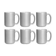 Craft Express 6 Pack 15oz Silver Glitter Sublimation Mugs