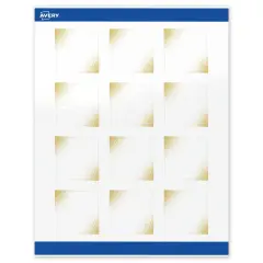 Avery Printable Square Labels with Sure Feed Technology, Pre-Printed Gold Blush Pattern, Glossy White, 2" x 2", Laser & Inkjet Compatible, 120 Total, Great for Branding, Marketing, and Events