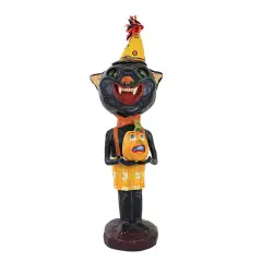 Jorge De Rojas 11.5 Inch Smiley Puss Halloween Figurine , Lightweight Halloween Decor Halloween Black Cat