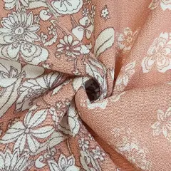 1 Yard Rayon Crinkle Fabric Lightweight Breathable Dress Skirt Blouse Material Width 50/52" Coral Haze