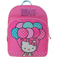 Sanrio Hello Kitty with Balloons 16" Pink School Backpack with Front Pocket