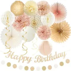 21pcs -Champagne-Gold Beige Fall Boho Birthday Party-Decorations