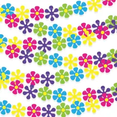 5 Pack Flower Paper Garland Kit Decorations 60's Hippie Party Banners