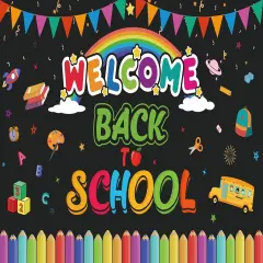 Welcome Back to School Backdrop Banner