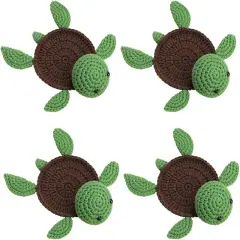 Handmade Crochet Coasters - Turtle-4 PCS